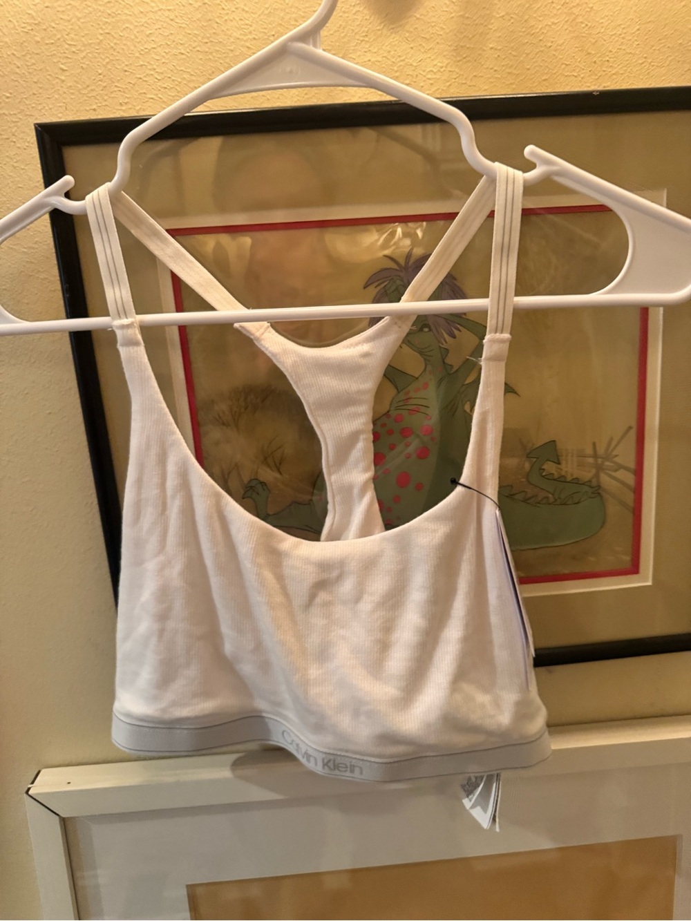 NWT Calvin Klein White Ribbed Lounge Bralette Size Large